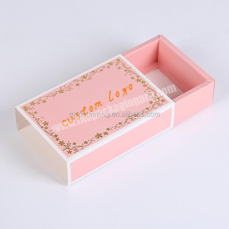 Custom printed lide open box design gift drawer paper box