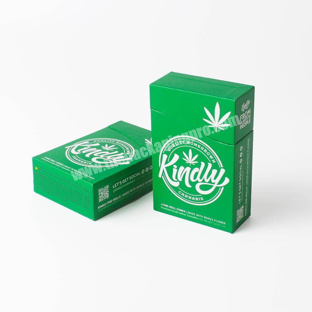Customized Green Cardboard Cigarette Case Special Gift Paper Packaging Box with Logo