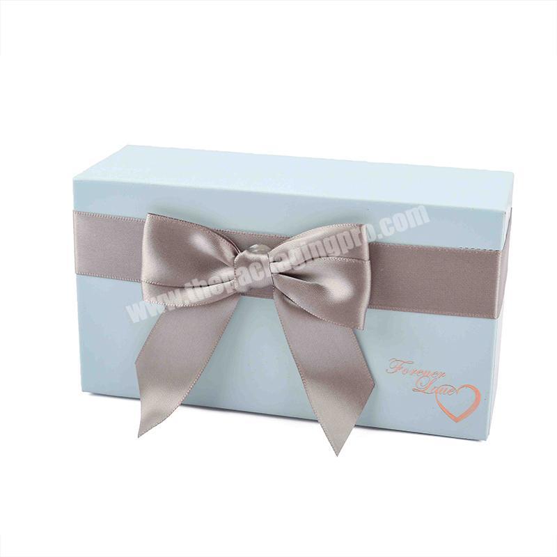Customized drawer fancy rectangular valentines dried flower jewellery ribbon gift boxes
