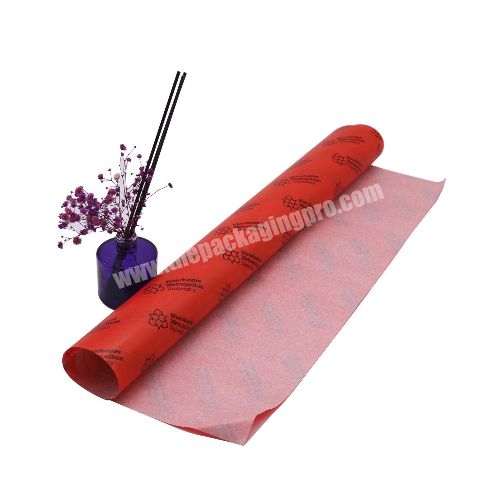 Customized printed christmas flower wrapping tissue paper packaging custom clothing tissue paper