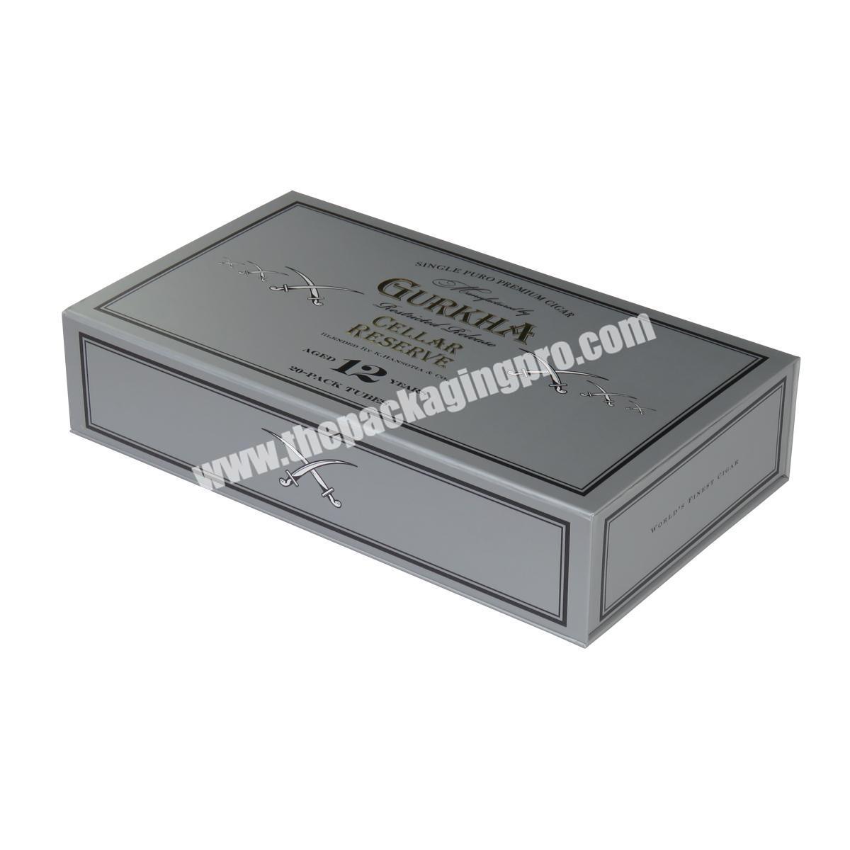 Customized wholesale magnetic gilding flip packaging case cardboard cigar cigarette carton box manufacturer