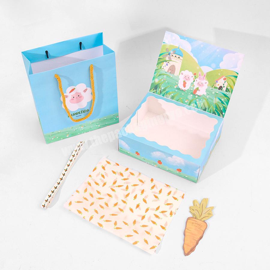 Easter boxes colorful treat rabbit tags cookie candy goodie cute cardboard kids school party supplies packaging box