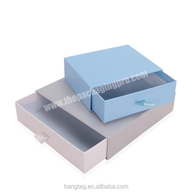 Elegant Blue Slide Drawer Jewelry Packaging Gift Box
