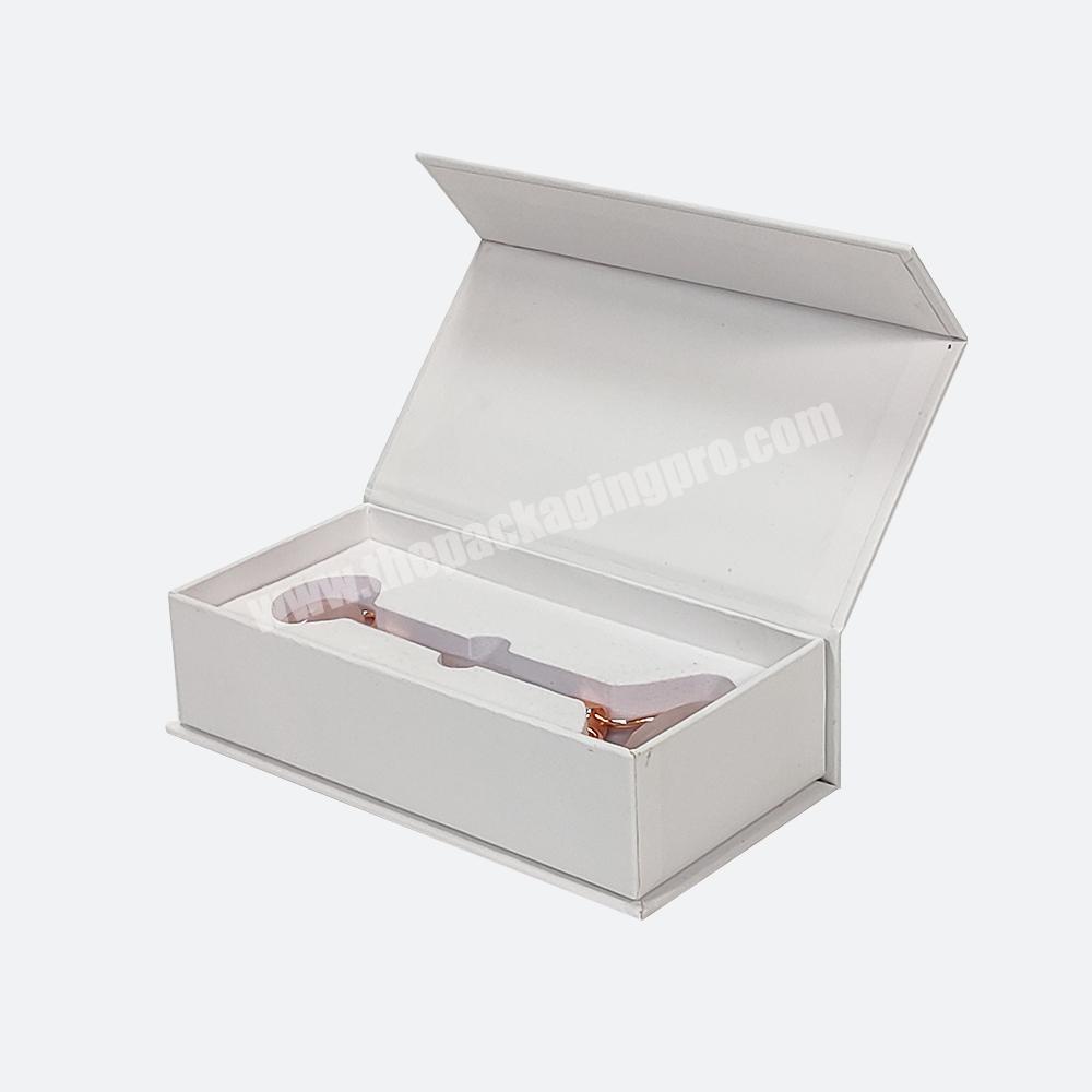 Elegant White Design Thickness Hard Customized Massager Hair Brush Packaging Paper Magnetic Gift Box Set