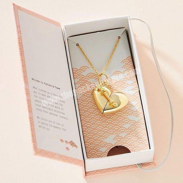 Elegant handmade kraft jewelry box paper exquisite jewelry packaging box paper luxury jewelry paper gift box