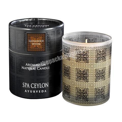 Empty round custom luxury candle jars with lid and paper gift boxes candle boxes packaging candle box