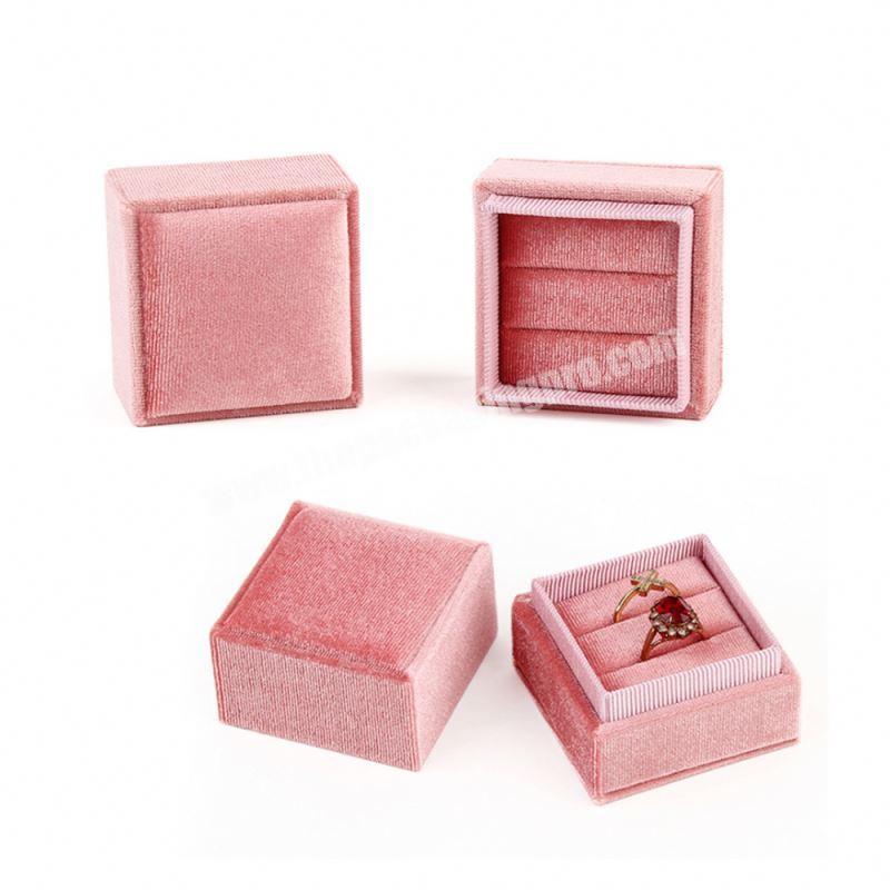 Es glitter transparent box clear porcelain sizer magnetic double schmuck jewelry for ring box