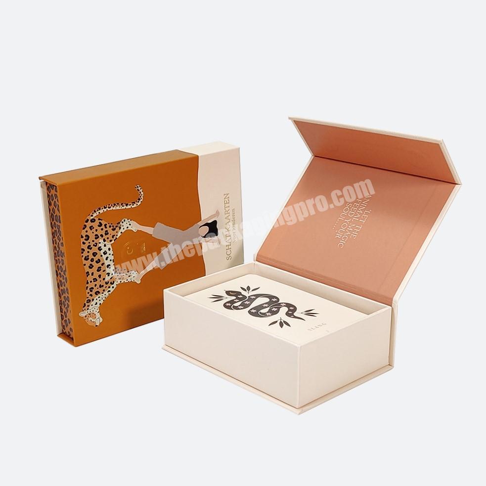 Factory Design Pattern Rigid Cardboard Box Packaging Recycling Custom Logo Storage Tarot Card Magnet Paper Gift Book Box