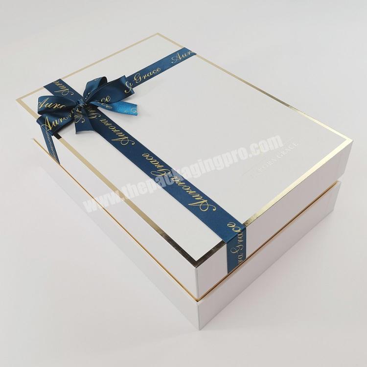 Factory Price Gold Stamping Shoes Apparel Packaging Gift Paper Box With White Color