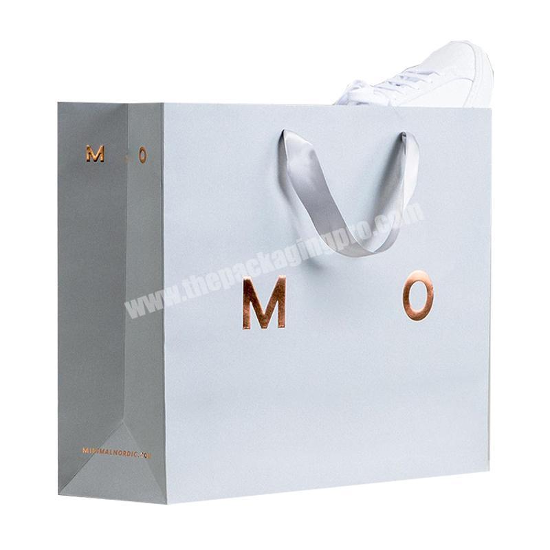 Fancy paper  print Shoes Clothes jewelry cosmetics packaging gift paper bag with bow tie ribbon