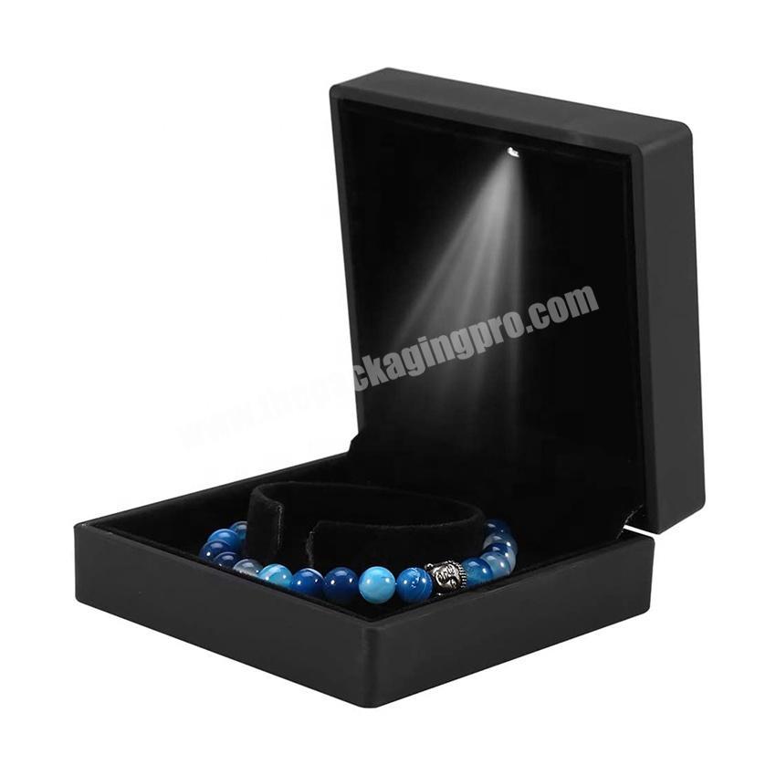 Fashion Design Luxury Velvet Ring Jewelry Packaging Box with LED Light Ring Earrings Necklace Bracelet Display Jewelry Gift Box