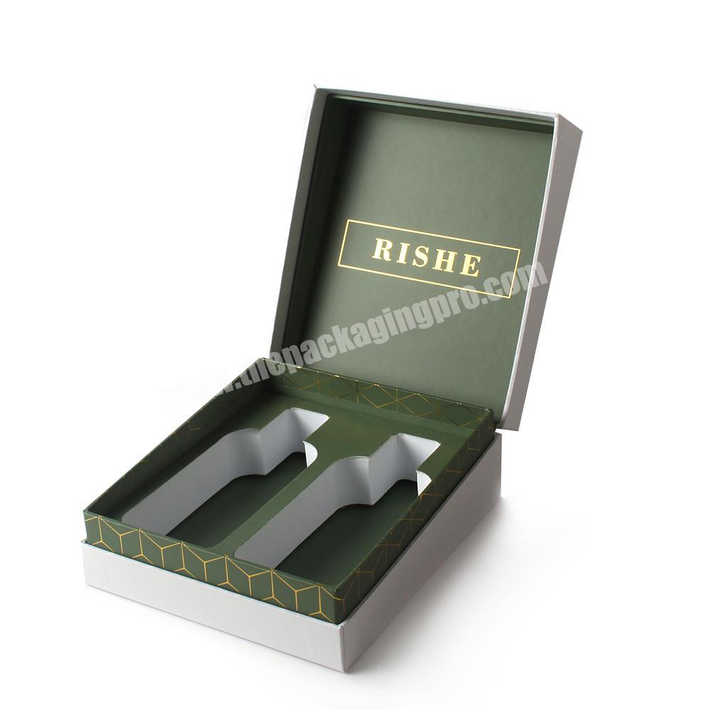 Fashion Design UV Coating Hot Gold Glass bottle Cosmetics Perfume Custom Skincare Packaging Gift Paper Box