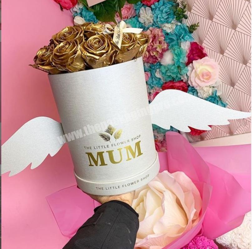 Fresh Flower Box for Gift Packaging Rose Paper Custom Printed Logo New Luxury Cardboard Round Velvet Flowerrose,gift Packaging