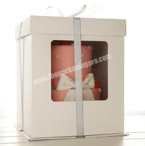 High Double Layer Cake Box Packaging Box White Storage or Packaging Gift & Craft,food & Beverage Packaging Paperboard Recyclable