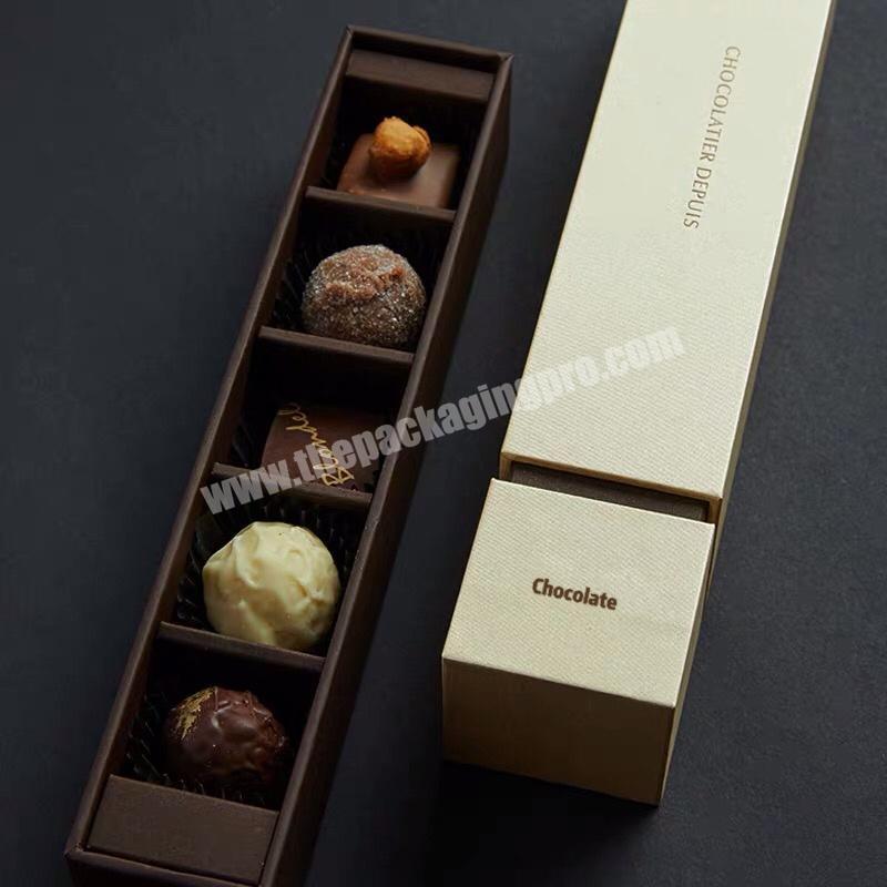 High End Luxury Golden Business Gift Bonbon Packaging Brown Boxes Custom Gift Bags Recyclable Chocolate Packing Card Box