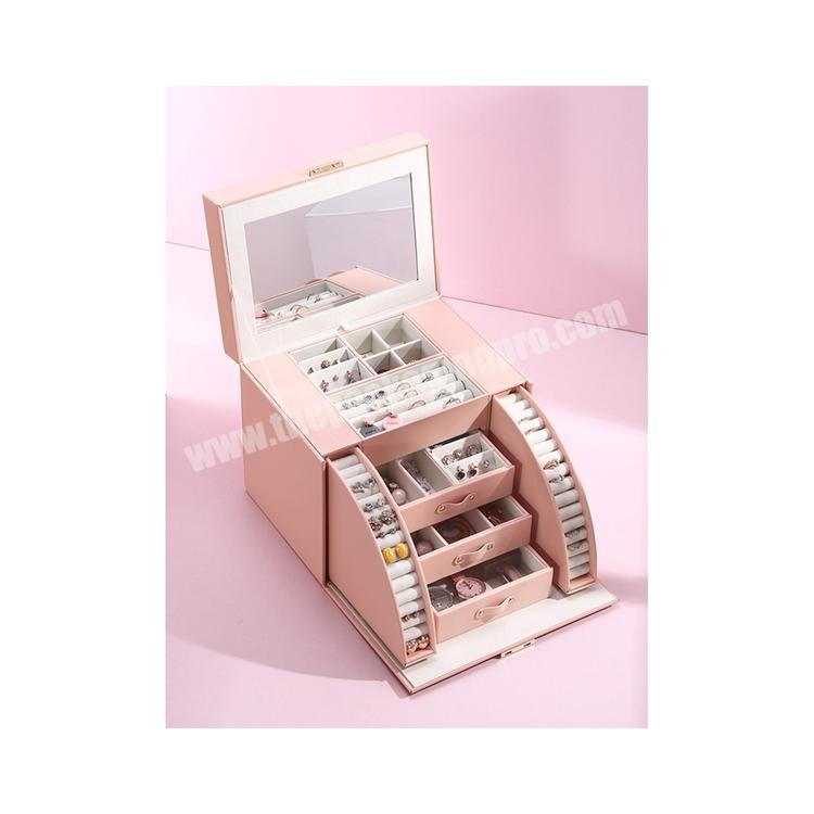 High Quality Wholesale Custom Double Stairs Stacker Style Jewelry Earrings Finishing Storage Box