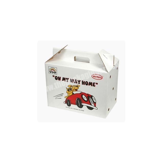 High quality Custom Printed Cat Carrying Carton Box with paper handle