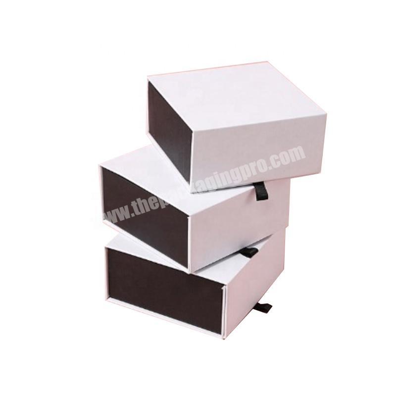 High quality hot stamping logo printed eco friendly luxury cardboard gift jewelry box paper custom drawer box packaging