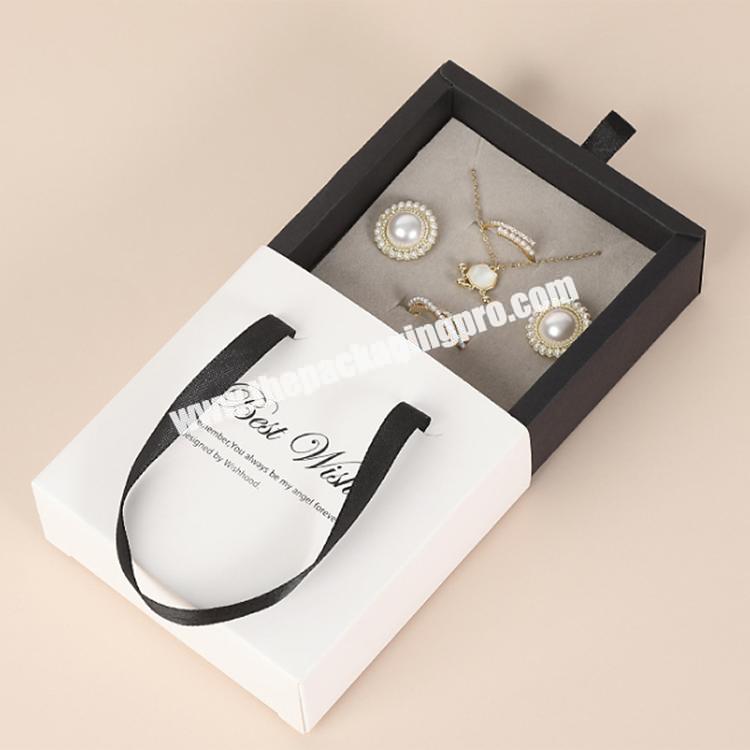 light weight white  Portable Display Drawer Earring Necklace Ring Jewelry  Packaging Boxes