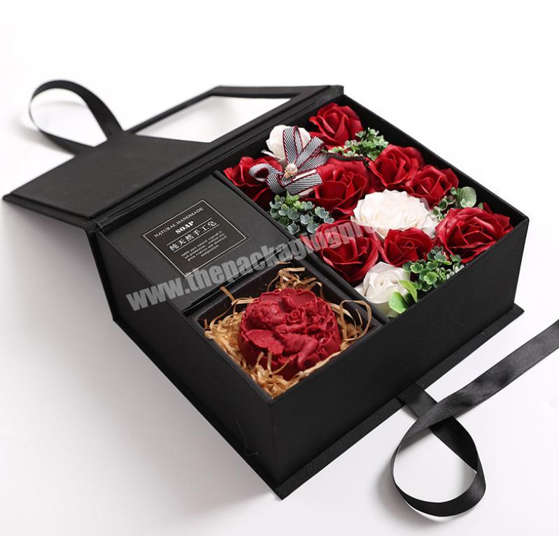 Hot Style Valentine's Day Gift Creative Rose Gift Soap Flower Box With Clear Plastic Window