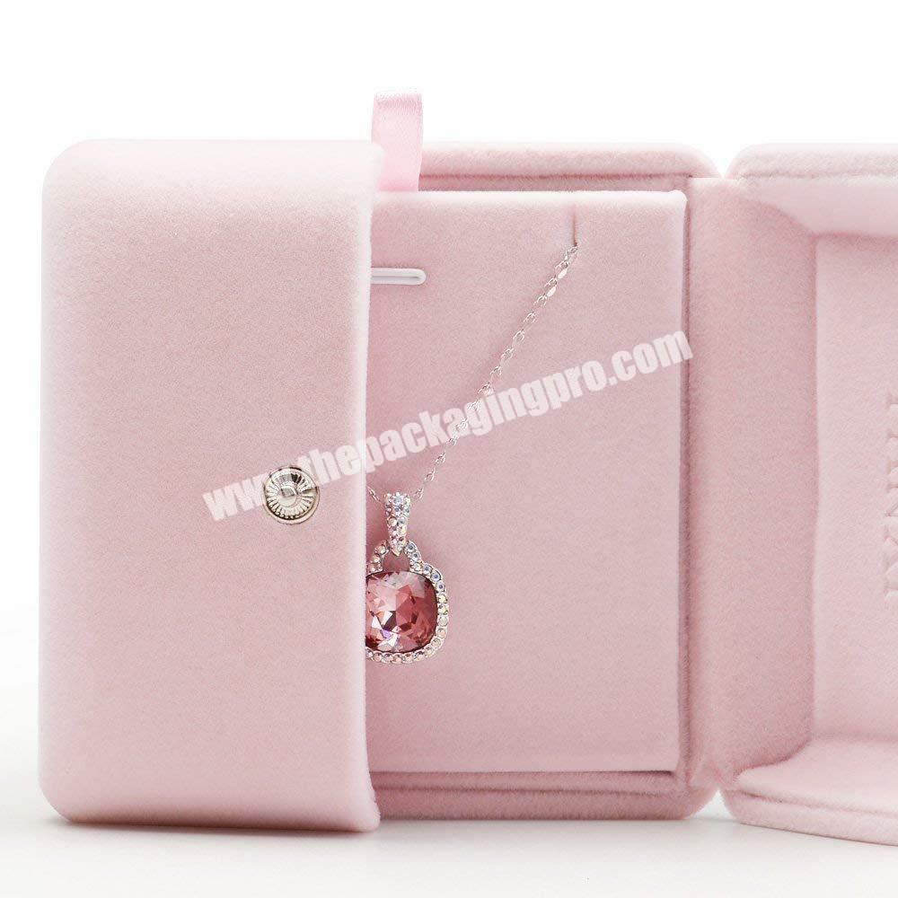 Hot sale handmade vintage style jewelry Pink packaging gift box luxury engagement wedding ring jewelry box velvet