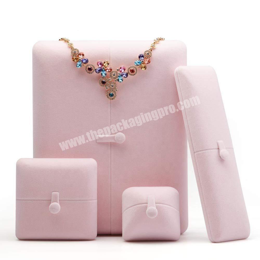 Hot sale Customized luxury large velvet jewelry travel set box necklace organizer custom velvet necklace box