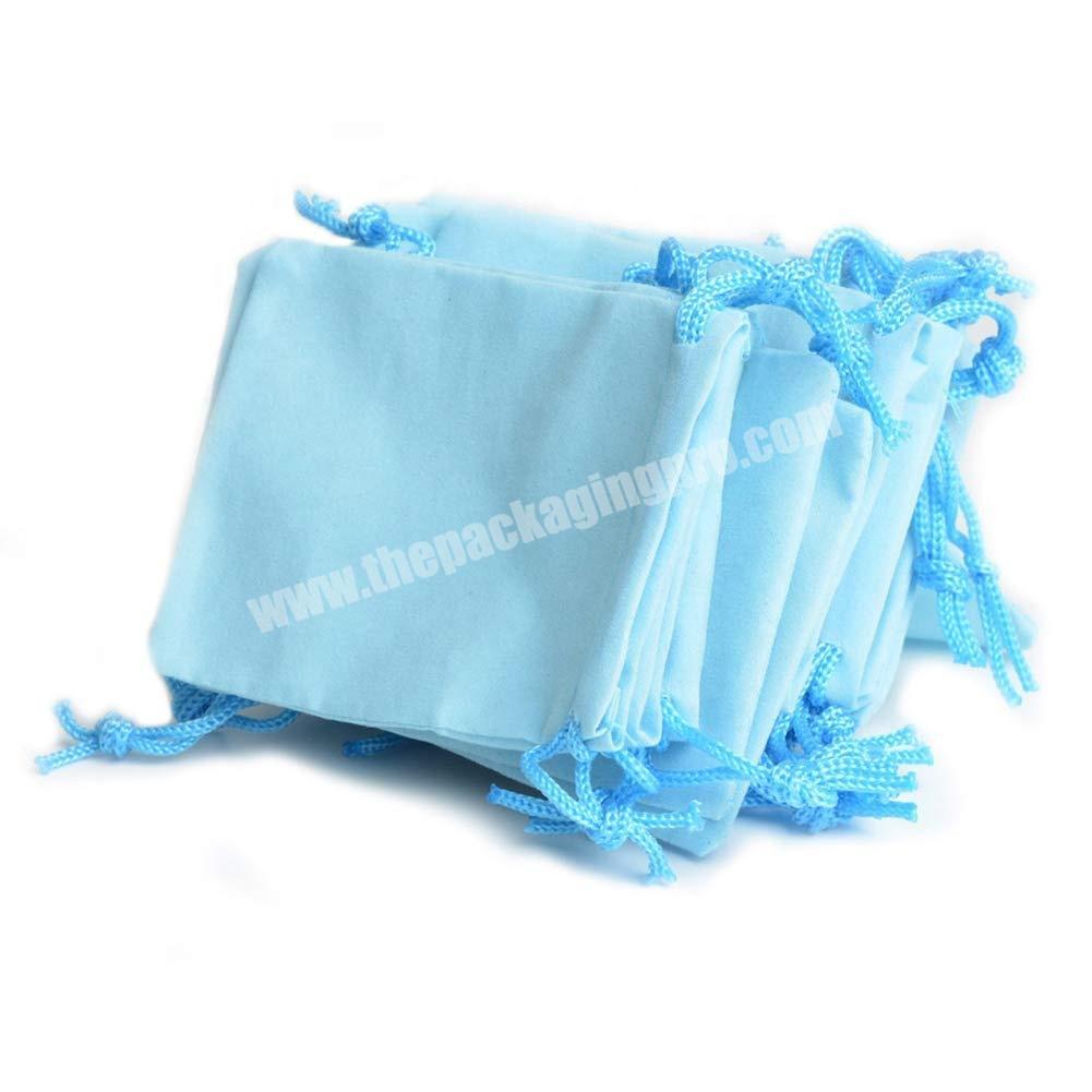 customization blue Personalized logo necklace jewelry packaging box luxury velvet earring package pouch velvet bag packaging