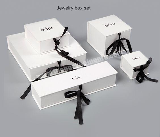 Black and Grey Magnetic Lid Jewelry Necklace Packaging Boxes