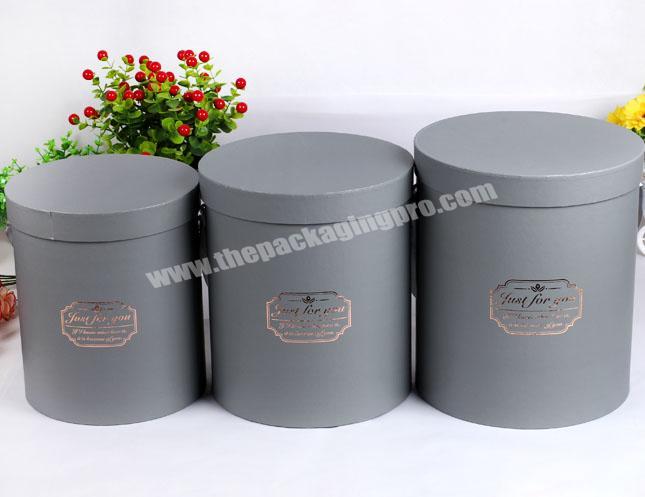 Lid Handle Rigid White Florist Preserved Rose Gift Bouquet Shaped Artificial Packaging For Wedding Round Flower Paper Box