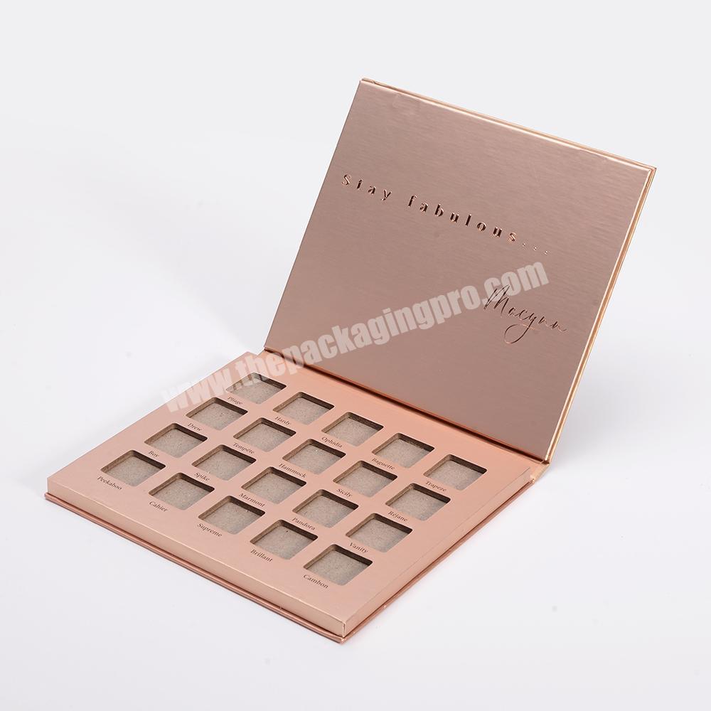 Low MOQ multicolor empty palette custom logo makeup paper eyeshadow box for skin care beauty cosmetics packaging