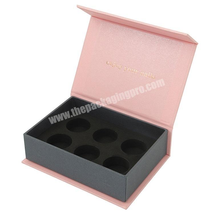 Luxury Book Shape Rose Pink Packing Bottle Box Gift Paper Packaging For Bottles With Eva
