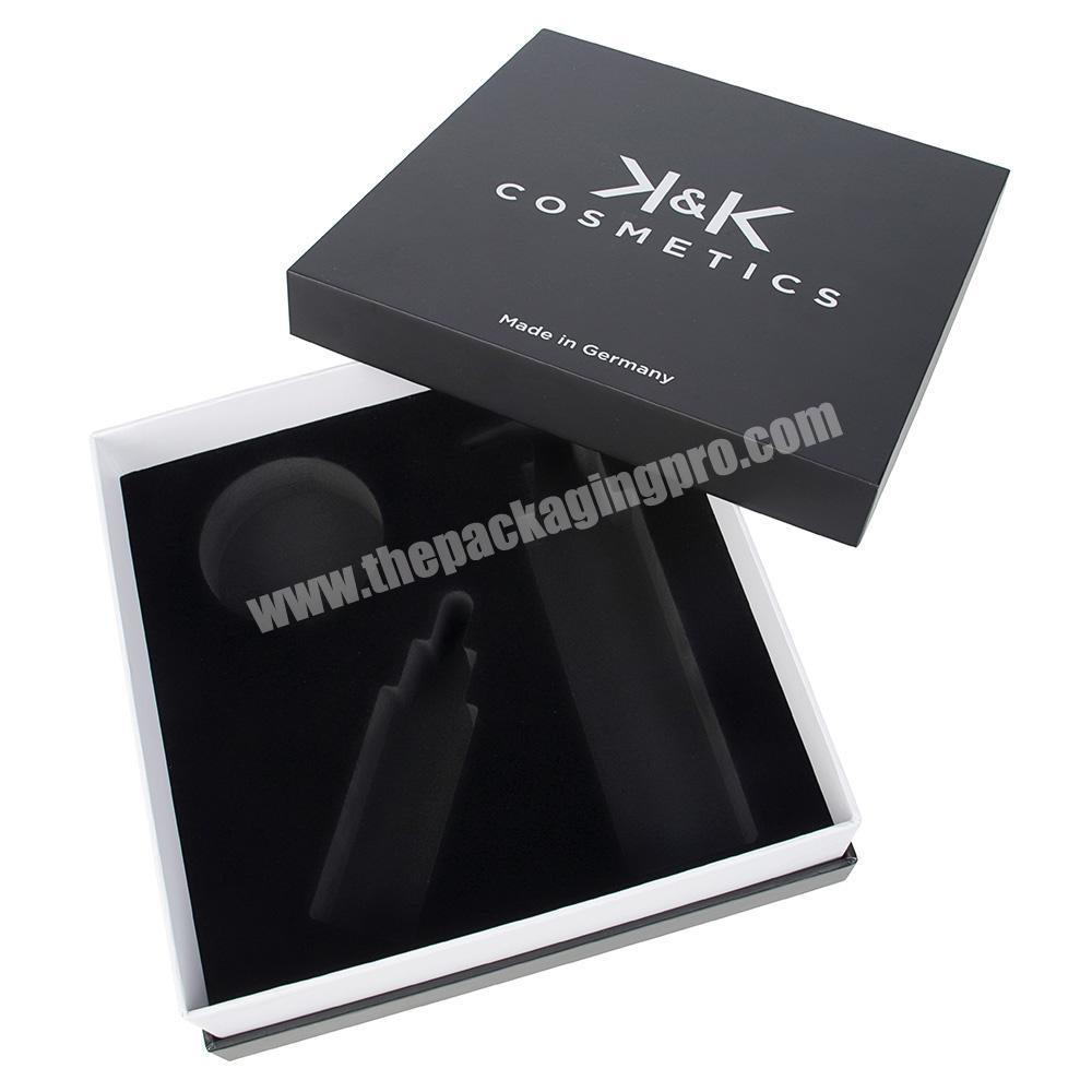 Luxury Christmas Packaging Valentines Jewellery Black Magnetic Gift Paper Boxes With Eva Insert