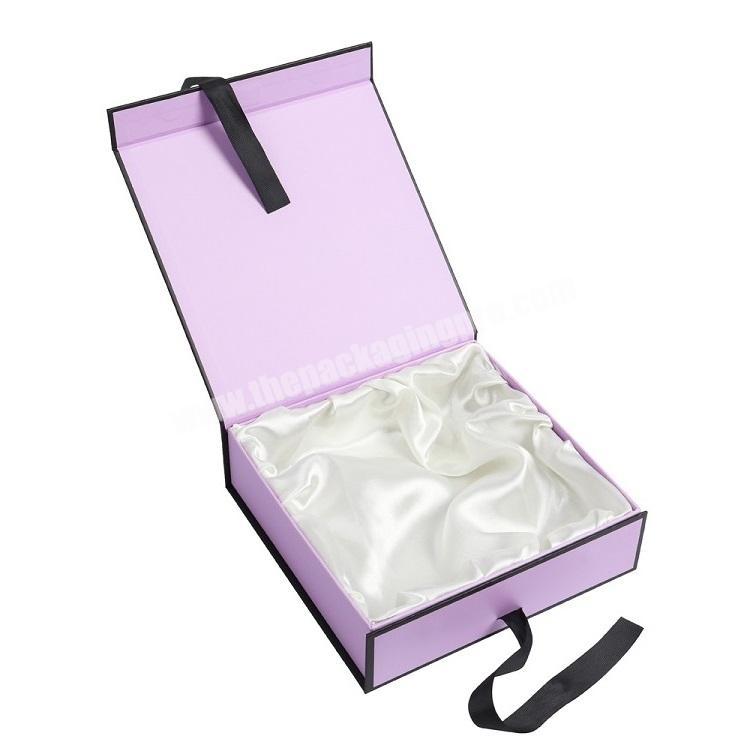 Luxury Custom Logo Satin Inside Lined Private Label Jewelry Wig Packaging Gift Box