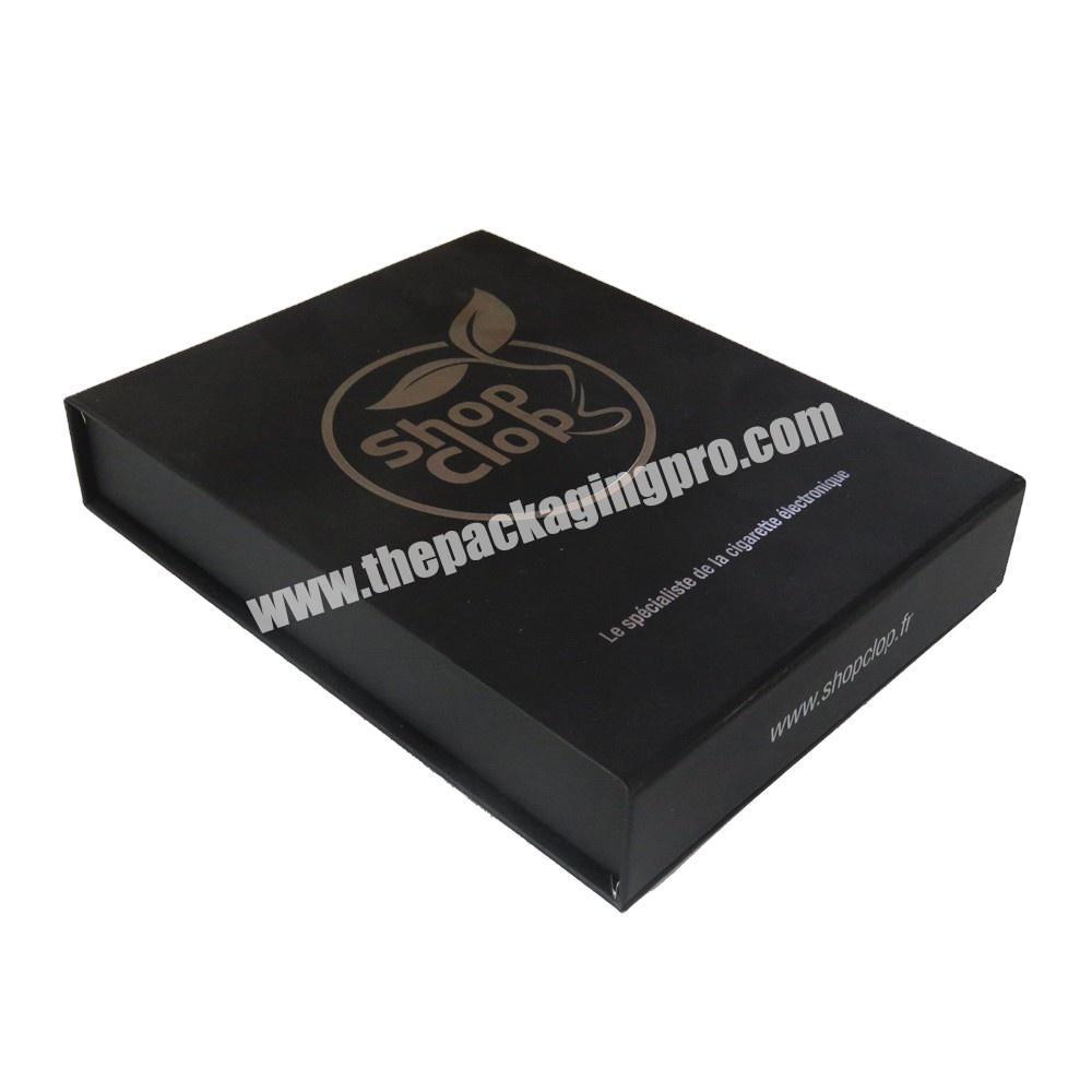 Luxury Customized Logo Matt Black Cardboard Packaging Gift Box With Magnetic Closure Lid