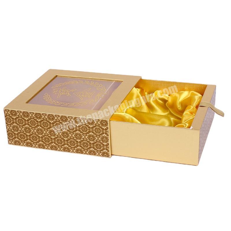 Luxury Hard Display Package Drawer Cardboard Box with PVC Window
