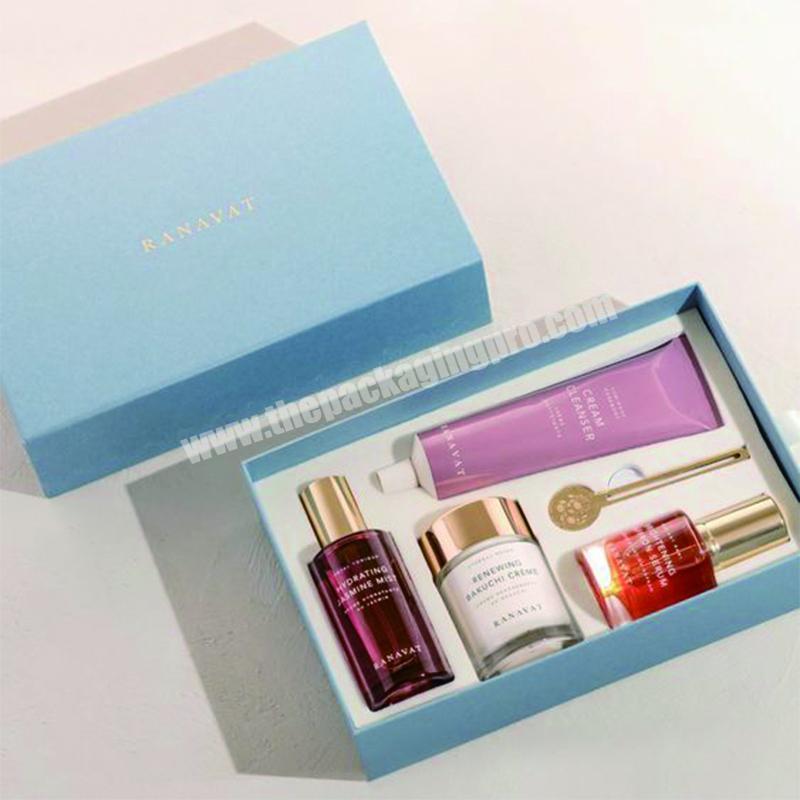 Luxury Magnetic Paper Cardboard Serum Lipstick Lipgloss Skincare Perfume Bottle Packaging Cosmetic Set Box