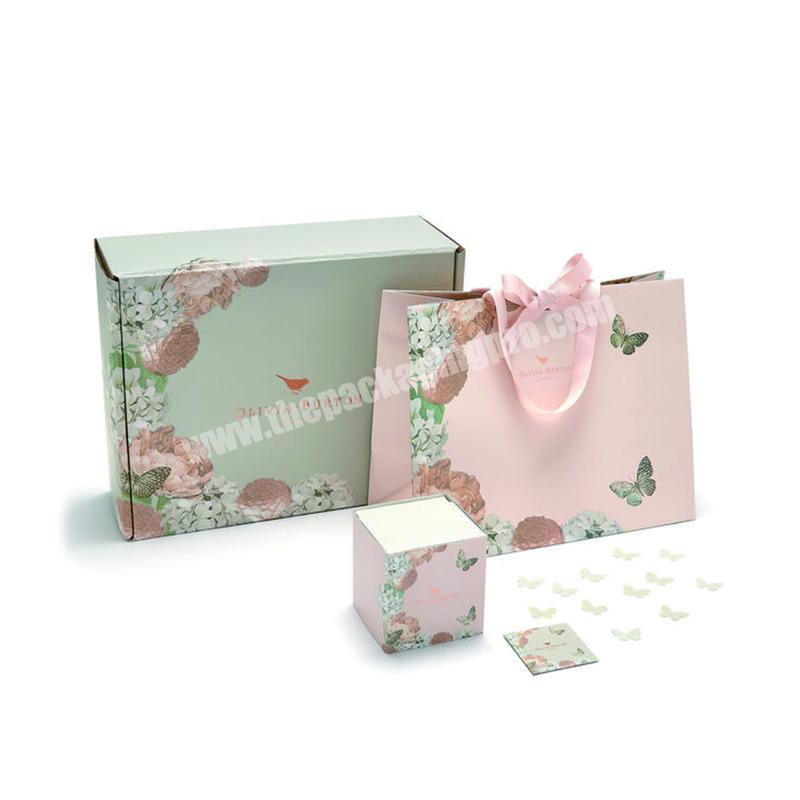 Luxury Paper Cardboard Serum Lipstick Lipgloss Skincare Perfume Bottle Packaging Cosmetic Set Box Bag