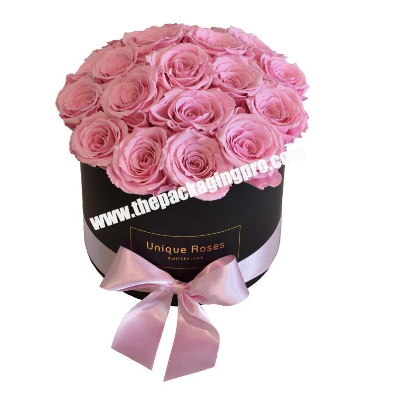 Anniversary paper flower round cardboard boxes valentine's day gift box for rose