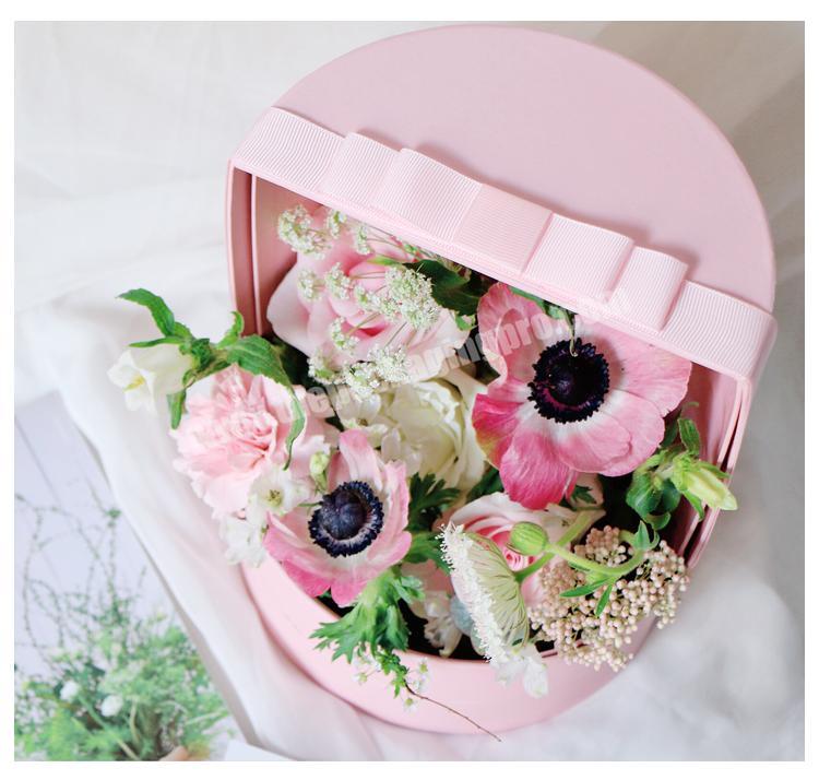 Luxury Round Slide Roses Gift Packaging Paper Cardboard Flower Bouquet Boxes Cajas Para Flores