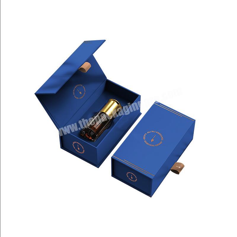 Luxury custom design printing cardboard paper boxes perfume bottle packaging gift box with foldable magnetic closure