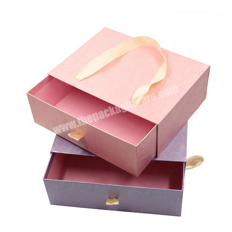 Luxury embossing custom logo cardboard paper jewelry drawer slide gift packaging box drawer gift box for baby blanket