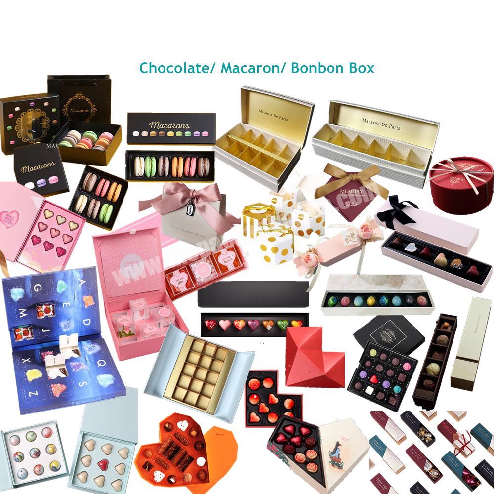 Luxury expensive chocolate bar bonbon packaging box macaroon cardboard case candy biscuit sweet Toffifay packing boxes