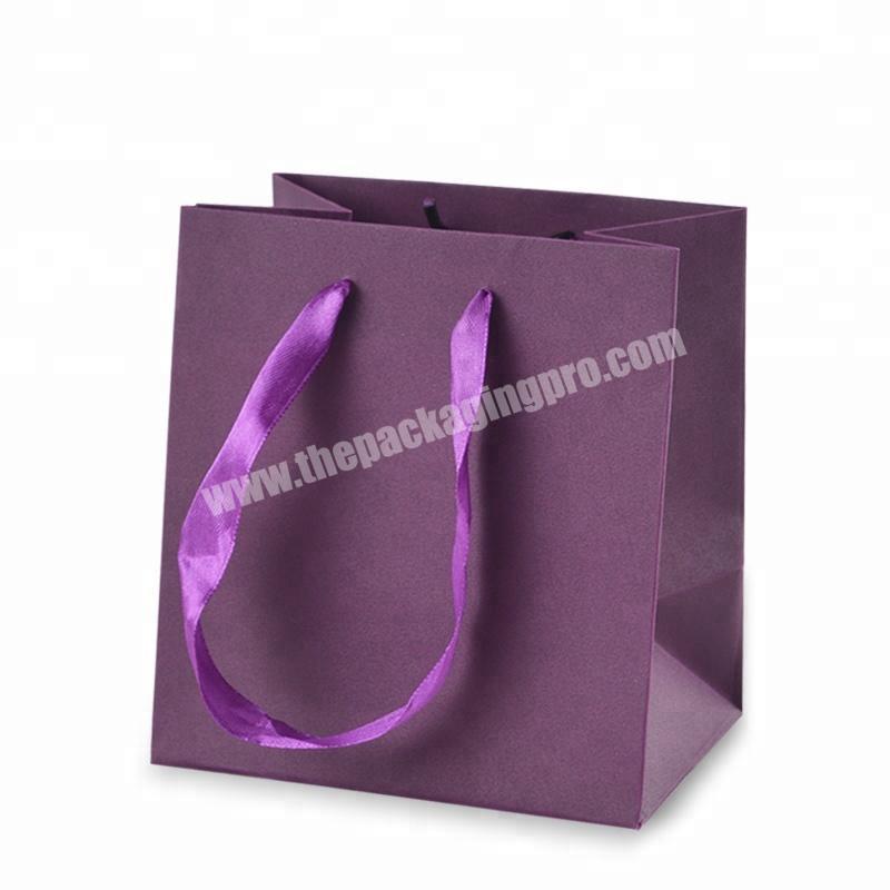 Luxury purple rope handle paper shopping bag
