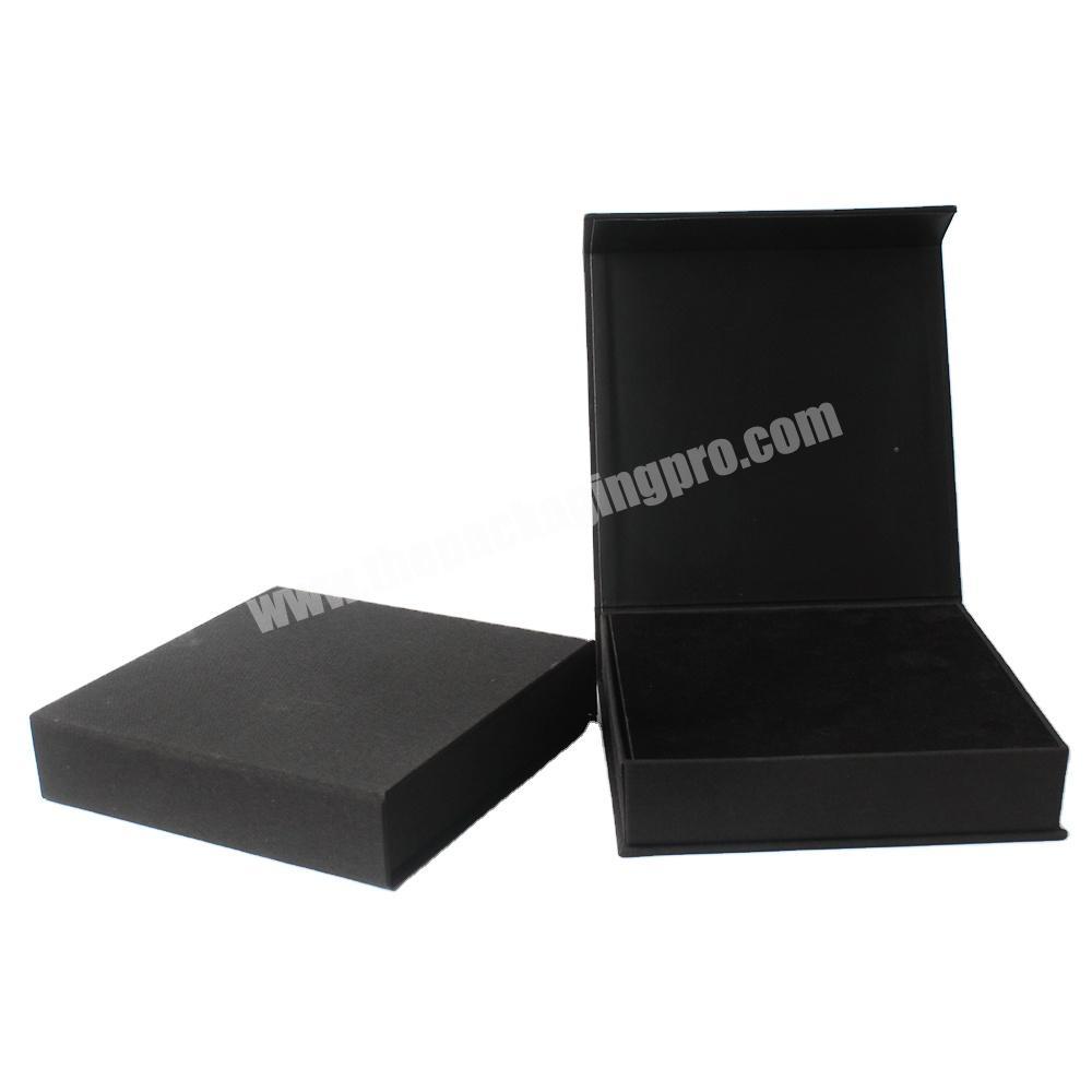 Magnet Box Black Custom Cosmetics Gift Packaging Carton Magnetic Box with Internal Support