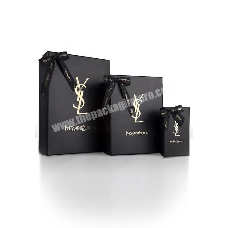 Manufacturer eco fancy custom logo black clothing 2 pieces rigid luxury hard paper box cardboard packaging box jewelry gift box