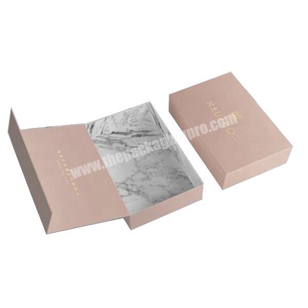 Manufacturer eco friendly fancy custom logo print cardboard luxury paper pink magnetic closure box marble gift box flip top box