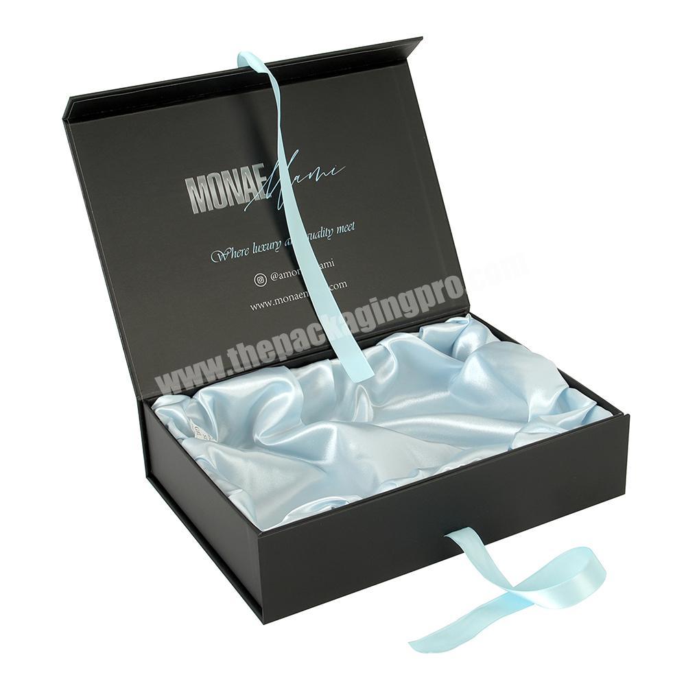 Most Popular Black Color Matte Lamination Gift Paper Box With Foil Logo