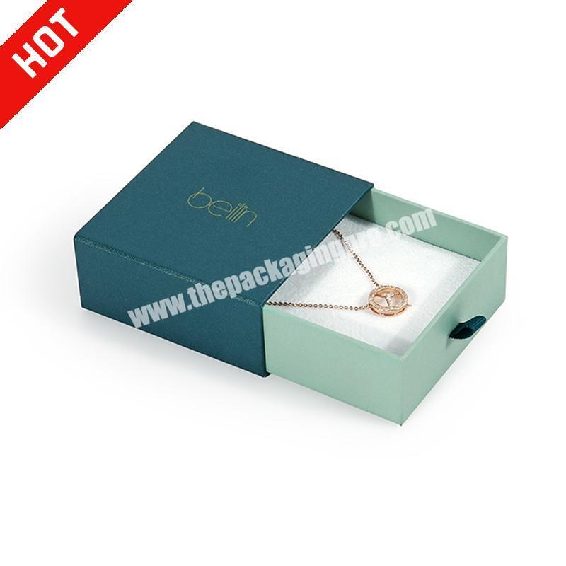 Custom Luxury cardboard drawer  Earrings ring necklace jewelry box packaging with your logo
