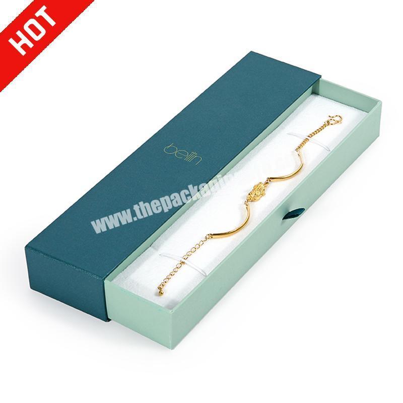 New arrival Eco friendly custom logo navy  paperboard necklace jewelry set bracelet  box