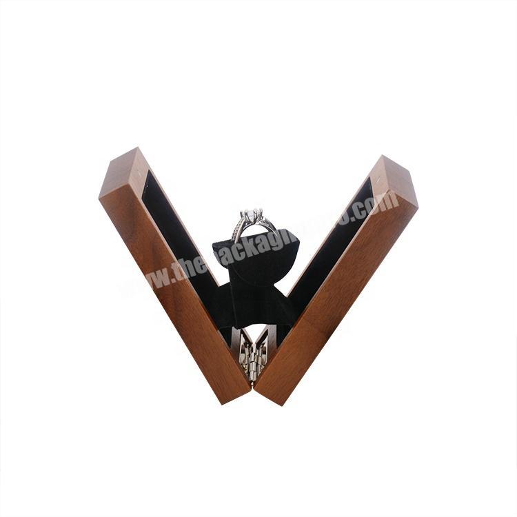New arrival Matchbox style portable swivel wooden small romantic wedding ring box